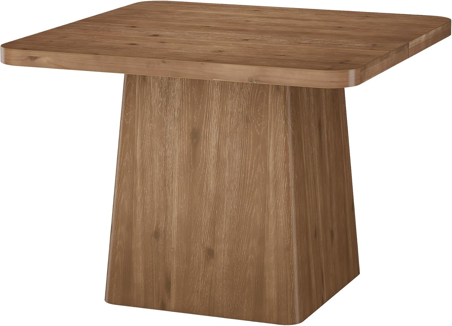 Solid Wood Dining Table with Pedestal Base, 39" Farmhouse Square Rustic Kitchen Table, Accent Modern Kitchen & Dining Room Furniture for Small Spaces, Apartment, Restaurant