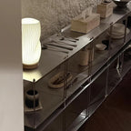 2 Tier Stainless Steel Side Table,Modular Stainless Steel Shelving Unit, Metal Storage Shelf Rack for Livingroom,Bedroom,Kitchen,Bathroom,Easy to Assemble