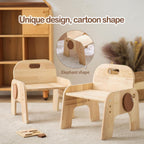ibwaae Natural Solid Wooden Kids Chair Height-Adjustable Wooden Chair for Toddlers Montessori Furniture Birthday Gift for Children