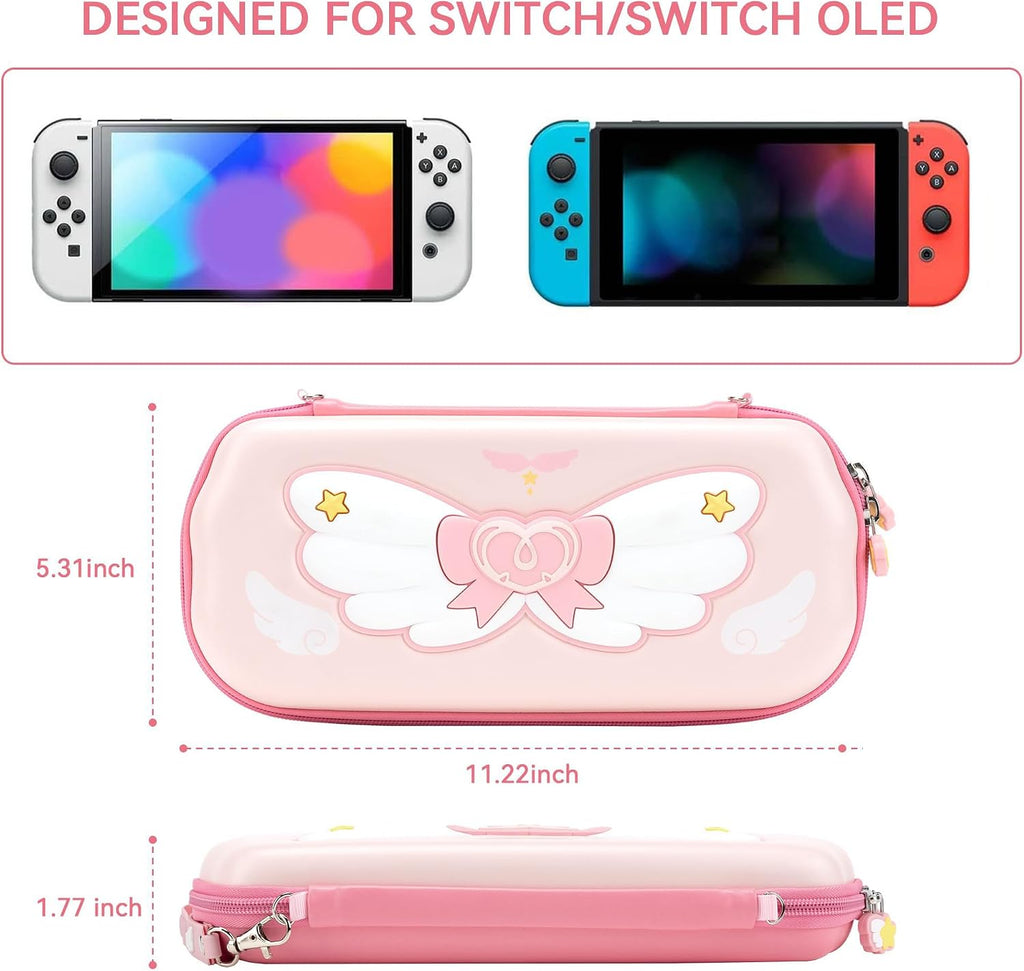 GeekShare Switch Carrying Case for Switch/OLED,Portable Switch Case, Slim Hardshell Travel Carrying Case fit Switch Console & Game Accessories - Star Wings Series