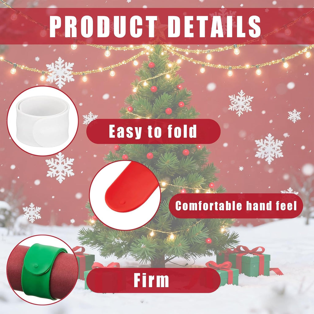 12 Pieces Wrapping Paper Roll Holder Holiday Flip Wrap Silicone Covered Metal Strips 1'' X 9'' Wrapping Paper Clamps Used for The Vinyl Storage Organization of Sea Newspapers（White Red Green）