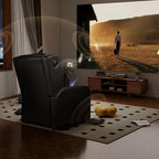 GTRACING Gaming Recliner Chair with Bluetooth Speakers Racing Style Single Gaming Sofa Modern Living Room Recliners Ergonomic Comfortable Massage Home Theater Seating, Black