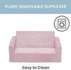 Lifetime 280094 Kid's Picnic Table, Size 1, Almond and Delta Children Serta Perfect Sleeper Extra Wide Convertible Sofa to Lounger, Comfy 2-in-1 Flip Open Couch/Sleeper for Kids, Pink