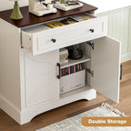 LCRBOL Buffet Cabinet with Storage, Coffee Bar with Drawer & Adjustable Shelf, Modern Sideboard for Kitchen, Living Room, White