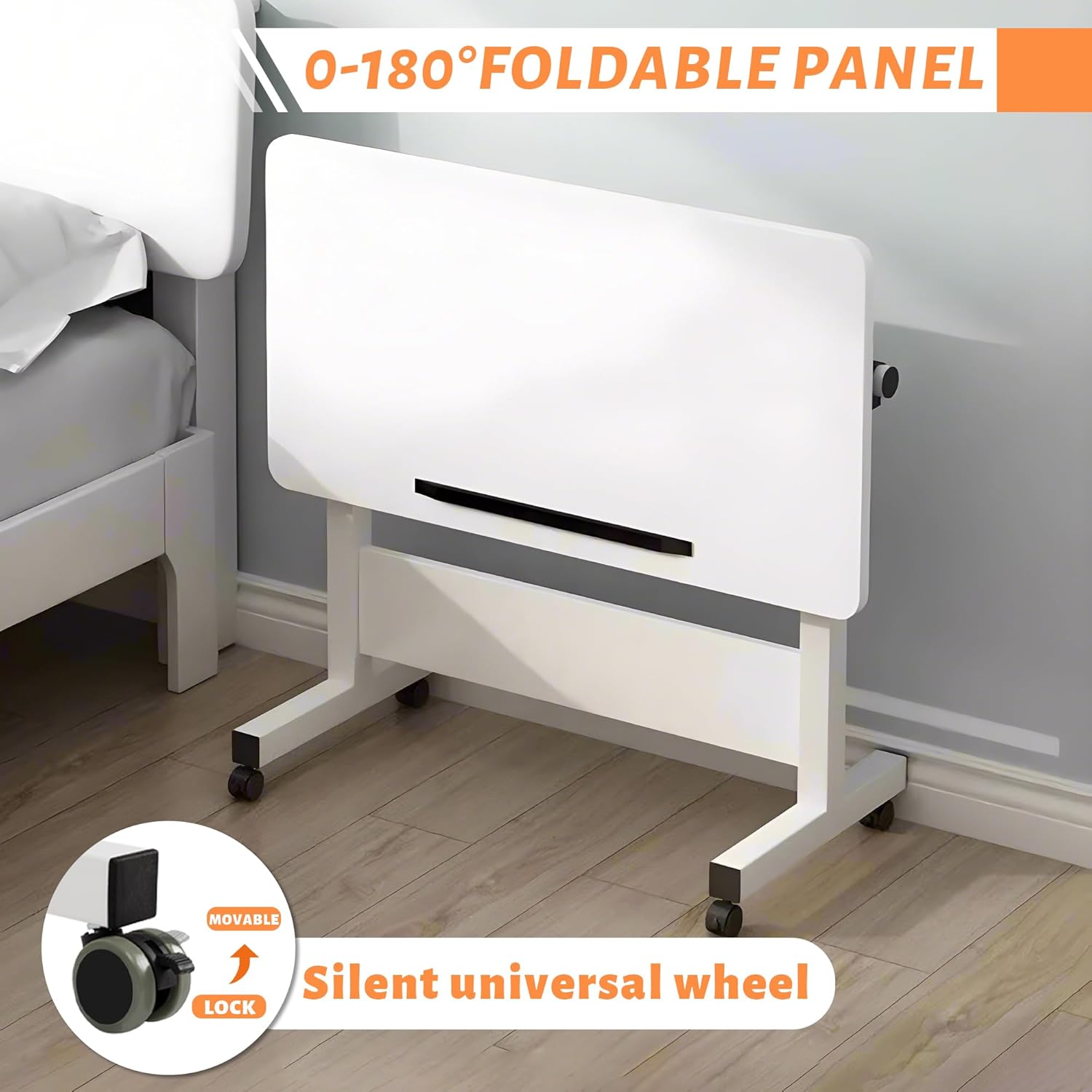 Rolling Desk Adjustable Height,Portable Laptop Desks,Small Standing Desk with Wheels for Home Office
