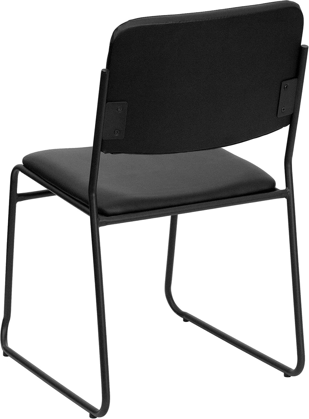 EMMA + OLIVER 500 lb. Capacity High Density Black Vinyl Stacking Chair