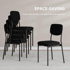 Einhomn Upholstered Dining Chairs Set of 2, Stackable Modern Dining Room Chairs, Kitchen Chairs w/Soft Velvet Backrest & Sturdy Metal Legs for Restaurant, Living Room, Black