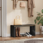Wisuce Bamboo Dining Bench, 35 inch Entryway Indoor Bench, Black