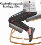 Ergonomic Kneeling Chair with Back Support - Posture Corrective Rocking Balance Stool for Office Use, Orthopedic Design to Relieve Fatigue and Improve Comfort (Black)