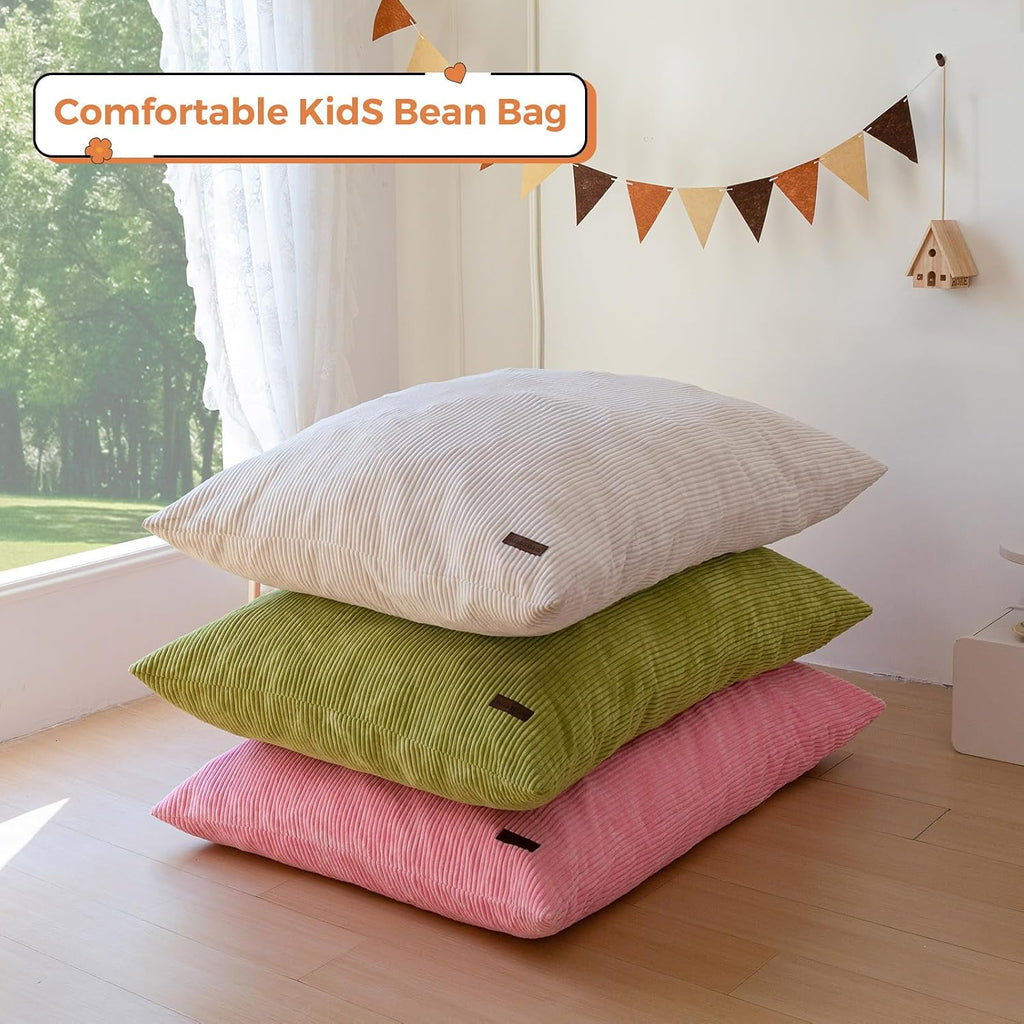 MAXYOYO 3 in 1 Kids Bean Bag Chair Couch, Convertible Chair Folds from Bean Bag to Lounger, Child Floor Sofa for Gaming, Reading, Floor Couch with High-Density Foam Filling