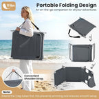 Goplus Tanning Chair, Portable Lightweight 10.5LBS Beach Lounger with Face Arm Holes, Adjustable 5-Position, 330LBS Capacity, Side Pocket, Removable Cushions, Portable Sunbathing Chair for Pool