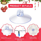 Sieral 50 Pieces Christmas Light Suction Cups Hooks for Glass Window Christmas Mini Suction Cup Clips Light String Heavy Duty Hooks Holder Plastic Shower Caddy Connectors for Xmas Kitchen Bathroom
