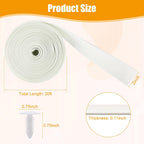 2" Wide Vinyl Straps for Patio Chairs Repair, 20FT Long Patio Garden Furniture Replacement Straps+ 40 Free Rivets for Outdoor Lawn Furniture Chaise Lounge Repair (White)