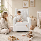 SweetGO Nursery Glider Recliner Chair, 360° Swivel Rocker Recliner with Manual Recline & Footrest, Upholstered Microfiber Nursery Chair for Nursing, Reading, Living Room & Bedroom