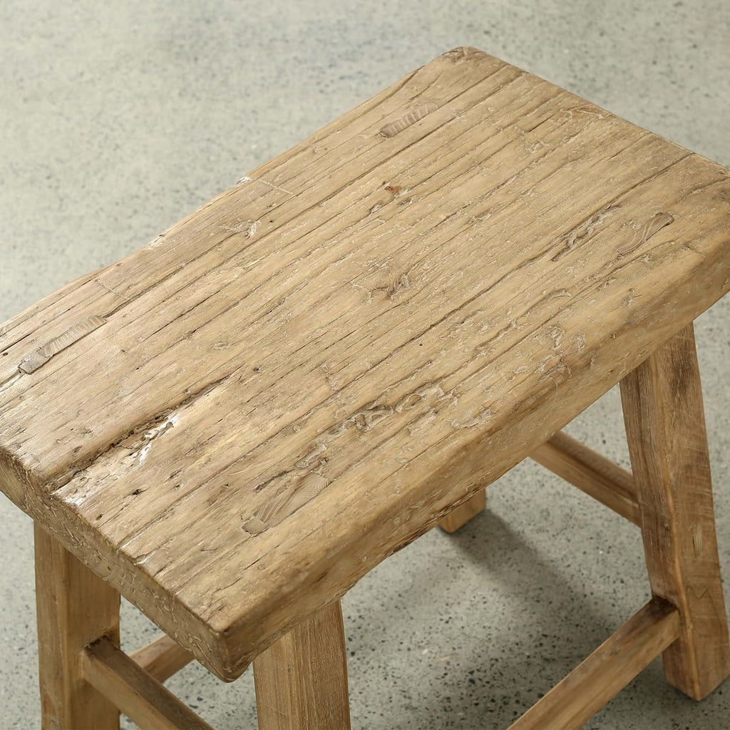 Artissance Approx. 22-26" Wide 14-16" Deep Vintage Accent Table with Unique Top Weathered Natural