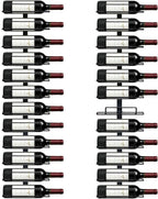Wall Mount Wine Rack – 24 Bottles – Black Metal Wine Bottle Holder for Wall, Wine Rack for Home Bar, Kitchen