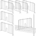 MorningRo 6 Pcs 18" W x 9" H Wire Shelf Divider Chrome Plated Steel Wire Rack Divider for Shelving Metal Accessories for Bathroom Kitchen Office Pantry Room Storage Organization, Silver