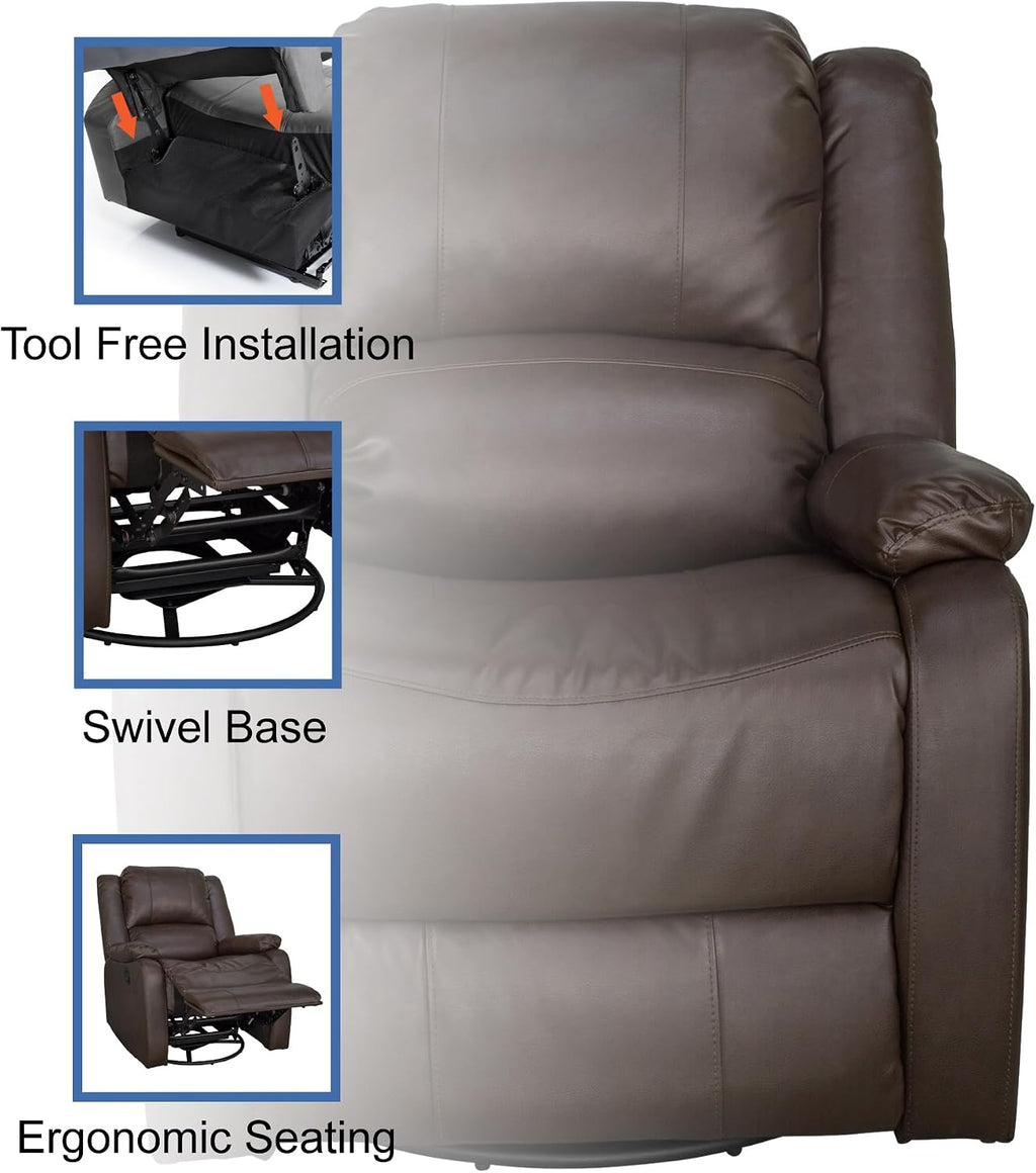 RecPro Charles 30" Swivel Glider RV Recliner, Chestnut, 2-Pack