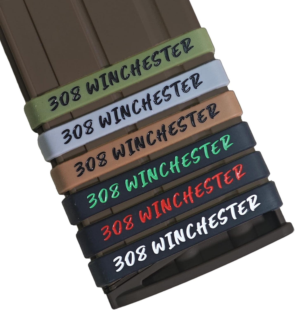 12 Pack Magsaddle .308 Winchester Magazine Marking Bands .308 Caliber Identification Holster Accessories