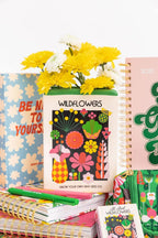 ban.do Ceramic Flower Vase, Wildflower Seeds | Unique Decorative Vase Shaped Like Seed Packet, Colorful Shelf Decor and Organization for Home or Office