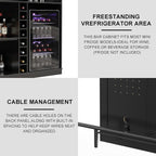 GDLF Home Bar Unit with Fridge Space, U-Shape Liquor Wine Cabinet, 63.1" Mini Bar Table with Storage for Basement or Living Room