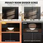 Room Divider Panel, Siebwin 2 Panel Folding Privacy Screens with Wider Feet, 8 Ft Portable Room Partition for Room Separator, Room Divider Screen Partition Room Dividers Freestanding