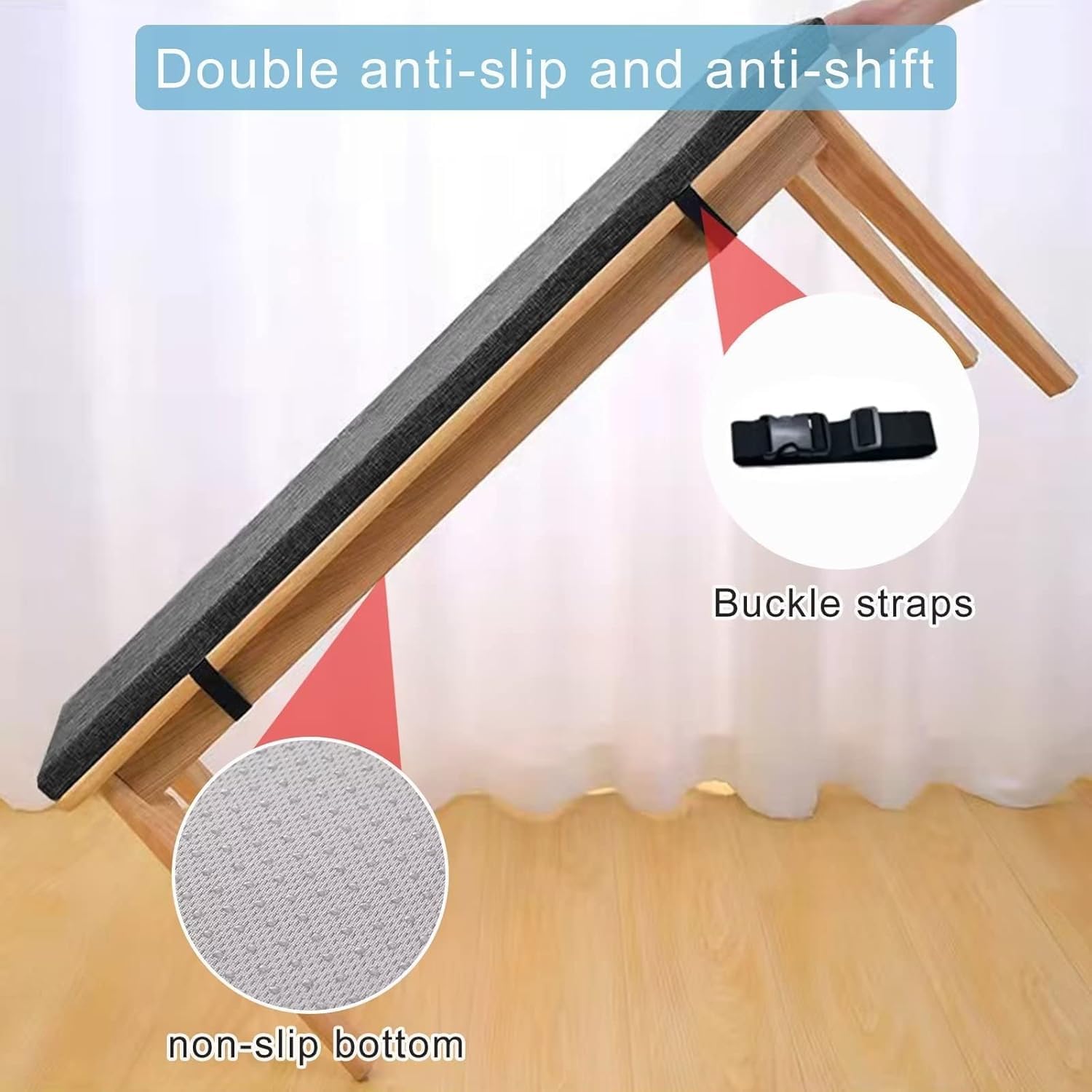 Indoor Bench Cushion 2 3 Seater Long Seat Cushion 120cm/150cm/140cm,Thick 5cm Garden Dining Seat Cushion Pad Kitchen Home Wooden Bench Outdoor(4,67x18in/170x45cm)