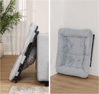 Comfy Saucer Chair for Adults, Soft Faux Fur Bedroom Chair, Accent Dorm Chairs, Flexible Living Room Reading Chairs, Oversized Folding Seat for Teens, X-Large, Grey