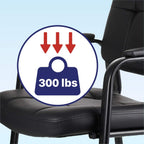 CLATINA Classic Reception Chair with Padded Armrests and Sturdy Steel Frame, Ergonomic Guest Chair for Office Conference Waiting Meeting Room, Black (4 Pack)
