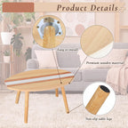 Novabright Coastal Decorative Surfboard Coffee Table, Solid Wood Small End Table 23.6 x 16.5 Inch, Stripe Overlaid Side for Living Room Bedroom Balcony Yard