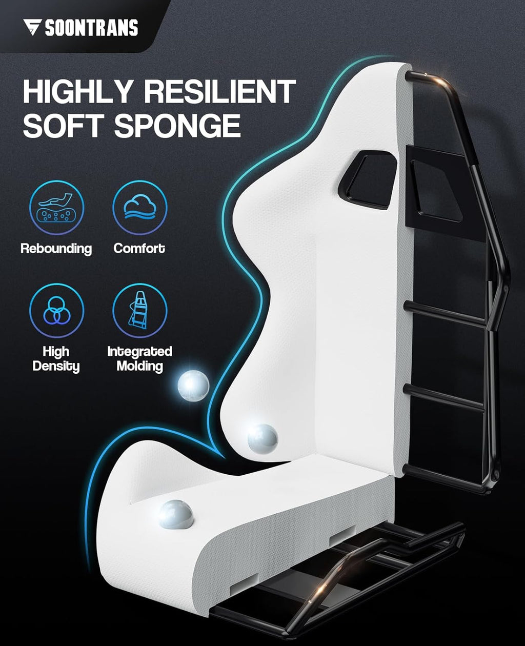 Soontrans Green Gaming Chair with Footrest,Racing Gaming Chair,Computer Gamer Chair,Ergonomic Game Chair with Adjustable Headrest and Lumbar Support(Jungle Green)