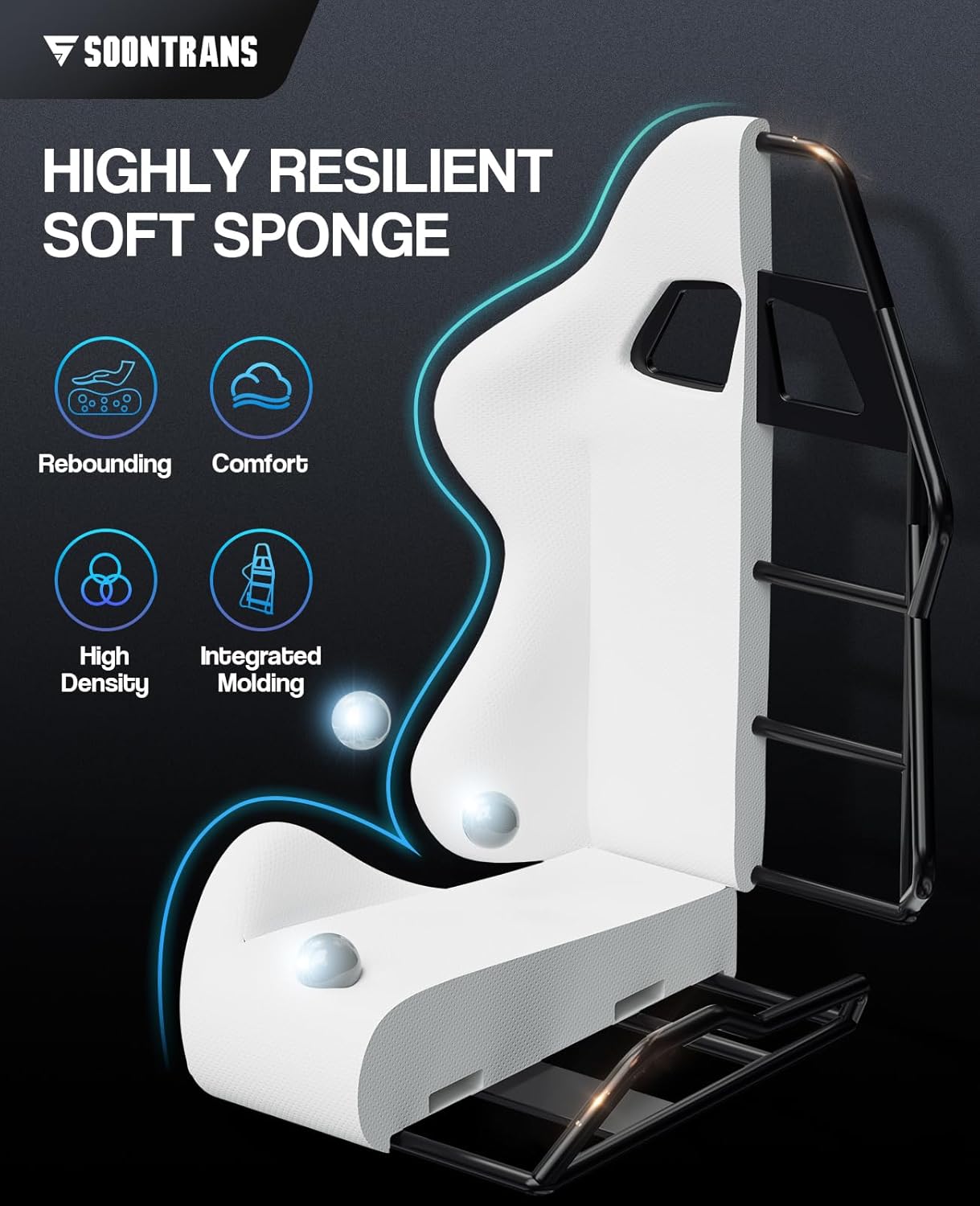 Soontrans Green Gaming Chair with Footrest,Racing Gaming Chair,Computer Gamer Chair,Ergonomic Game Chair with Adjustable Headrest and Lumbar Support(Jungle Green)