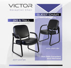 Romig Victor Guest and Reception Chair with Arms, Vinyl - Black