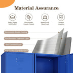 Metal Locker Storage Cabinets 59.06"H Navy Blue Locking File Cabinets Kitchen Food Pantry Cabinet with 2 Doors and Shelves for Dining Room, Living Room,Bathroom Office,Home,Garage, Gym, School