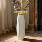 Large Floor Ceramic Vase 17.7 Inches Tall,White Modern Flower Tall Vases for Office, Home,Farmhouse,Living Room Décor,Simple Origami Design Fall Decorative Porcelain Flower Arrangement Vase Ideal Gift