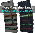 45 Pack Miaozhun Magazine Marking Bands, 5.56 NATO, .300 Blackout, 7.62x39mm Magazine Caliber Identification