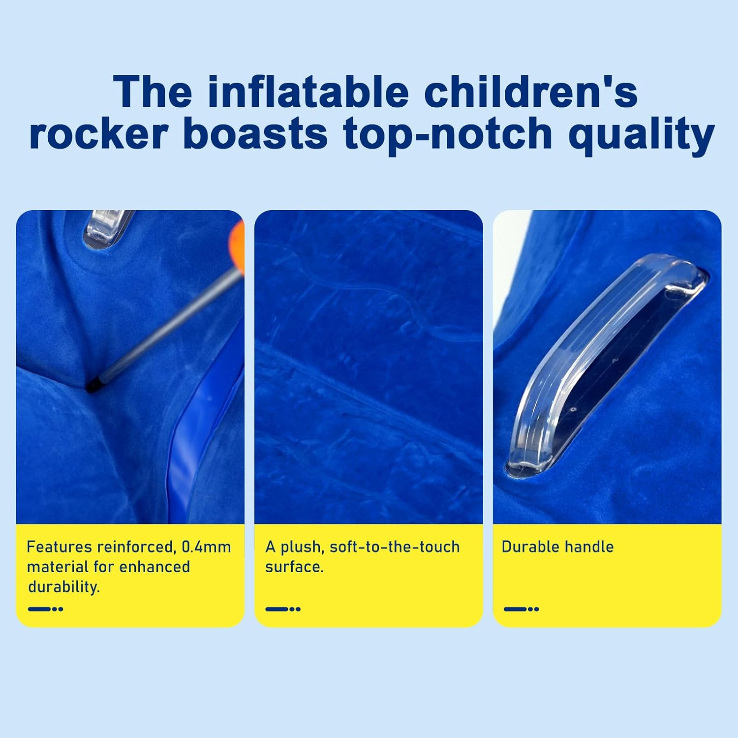 Sensory Rocker Chair for Kids, Inflatable Chair for Kids – Full-Surface Velvet Flocking, 42” x 42” x 46”, Ultra-Durable, Sensory Chair for Autistic ADHD Child Includes Electric Air Pump