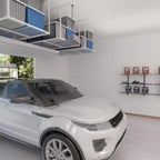 FLEXIMOUNTS 2 Pack 4x6 Overhead Garage Storage Adjustable Ceiling Rack 72" Length x 48" Width x 40" Height, 450lbs Weight Capacity, White, Classic Series