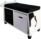 Children’s Cow Toy Storage Bench with Cushion