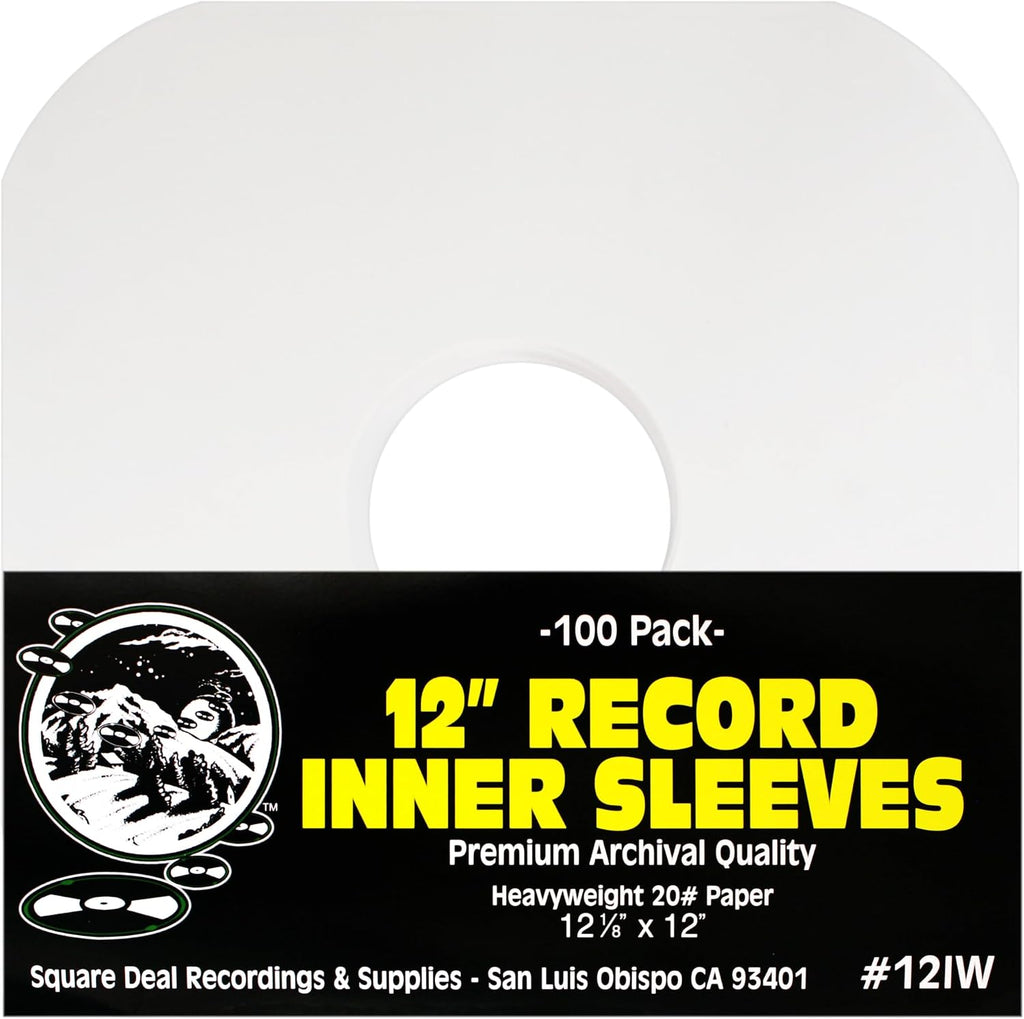(100) Archival Quality Acid-Free Heavyweight Paper Inner Sleeves for 12" Vinyl Record Albums #12IW
