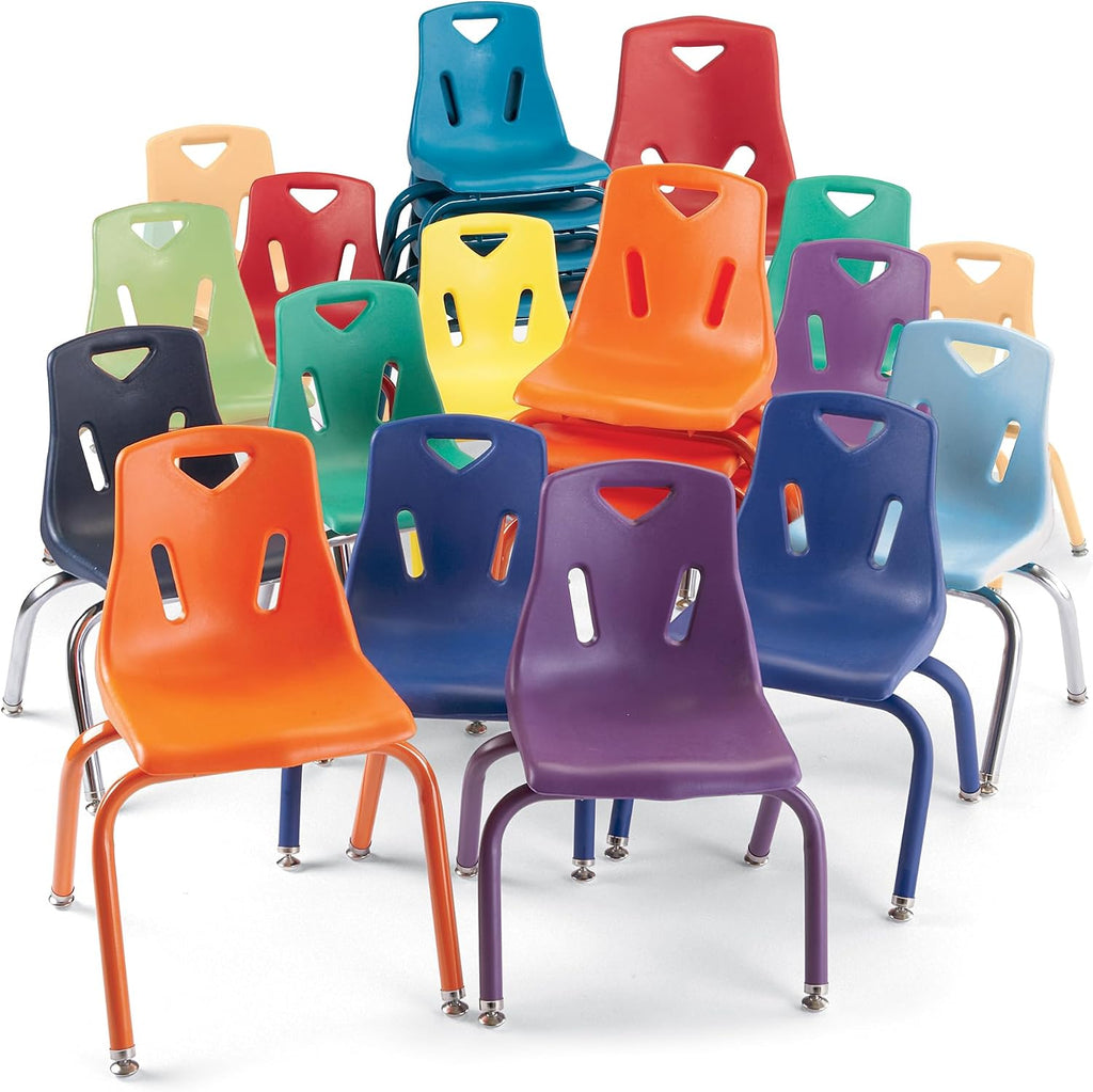 Jonti-Craft Berries 8124JC1003 Stacking Chair with Powder-Coated Legs, 14" Height, Blue