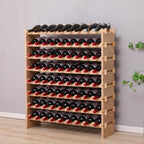 72 Bottle Stackable Storage Modular Wine Rack Cabinet Bamboo freestanding Floor Wine Holder Display Shelves