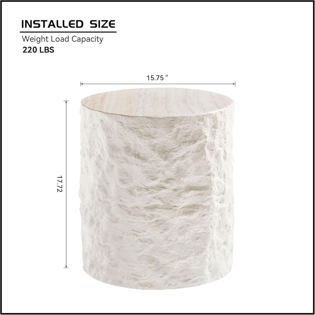 Two Fiberglass Round Coffee Table,15.75''+35.04'' Modern Design Round Side Table Center Coffee Table for Living Room,Office,Beige