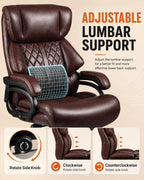 800lbs Executive Chairs, Executive Desk Chairs with Adjustable Lumbar Support, Office Chair for Heavy People, Heavy Duty Office Chair with Quiet Rubber Wheel and Extra Wide seat