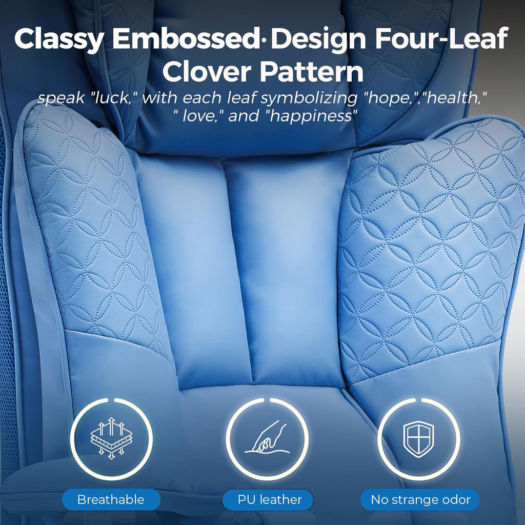 GTPLAYER Big and Tall Office Chair, Wide Ergonomic Gaming Chair with Deluxe Embossing Designed Leather with Foot Rest,150°Reclining Adjustable Soft Armrests Pocket Spring Back Support and Pillow