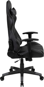 Flash Furniture X20 Gaming Chair Racing Office Ergonomic Computer PC Adjustable Swivel Chair with Fully Reclining Back in Gray LeatherSoft