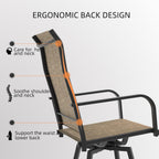 Anmutig Patio Bar Chairs Set of 4 for Outdoor High Back Stools with Footrest - Brown