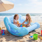 Sensory Chair for Kids, Inflatable Rocking Chair for Autism & ADHD, Cloud Rocker for Deep Pressure Therapy, Sensory Room Equipment for Toddlers Boys & Girls (Sea)