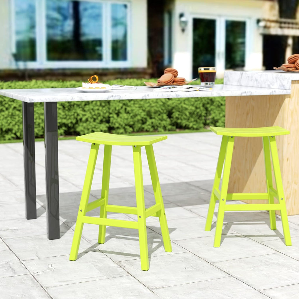 HDPE Laguna Contempo 29" Saddle Bar Stool, Lime