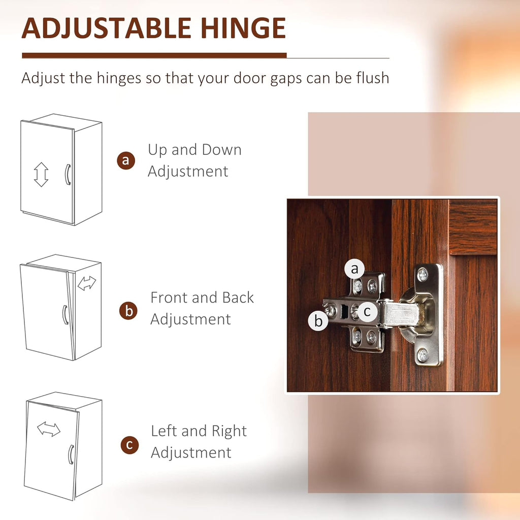 23.5" D*15.8" W*63" H Freestanding Kitchen Pantry with 4 Shelves, Double Door, Traditional, Rectangular Storage Cabinet, Easy Assembly, for Living Room, Dining Room, Brown